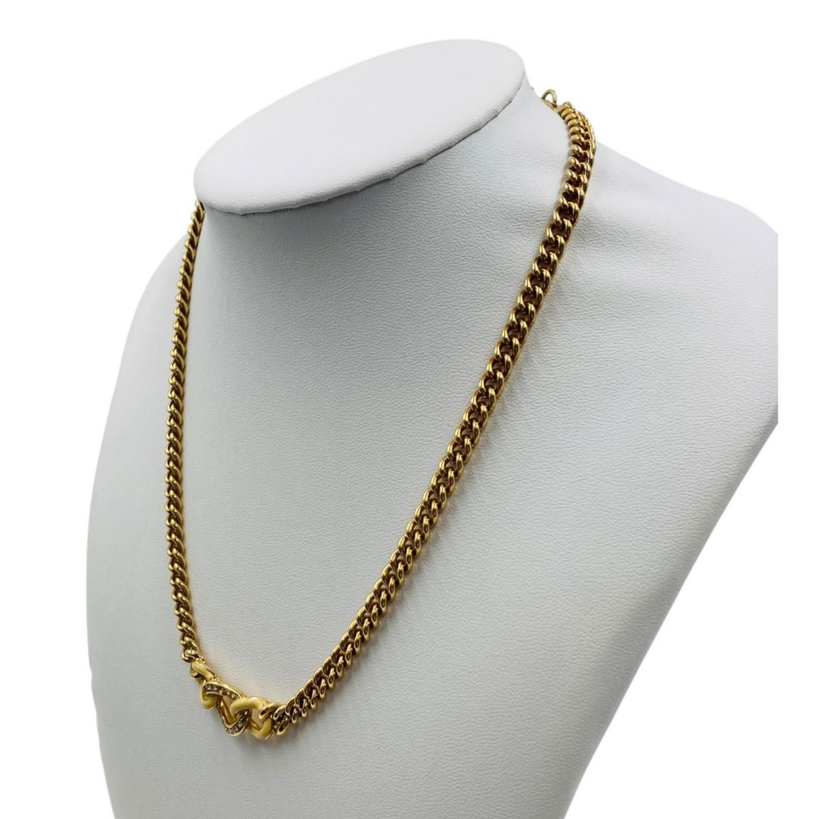 美品 4638 ChristianDior ディオール チェーン ネックレス CHRISTIAN DIOR クリスチャンディオール チェーンリンク