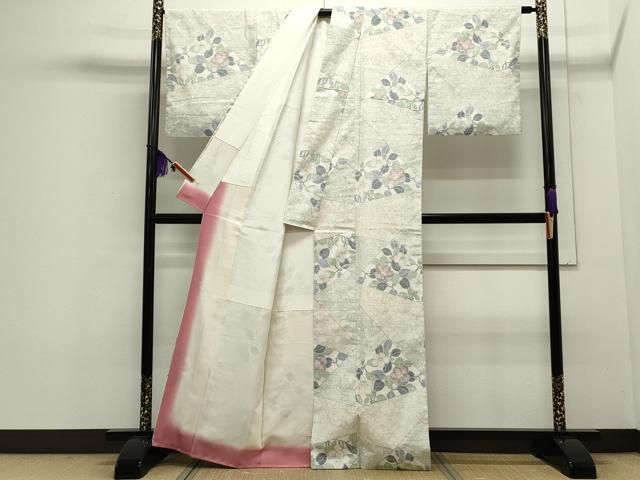 平和屋着物●上質な紬　雪輪文　正絹　逸品　CAAX0827vf 平和屋着物○上質な紬 雪輪文 正絹 逸品 CAAX0827vf