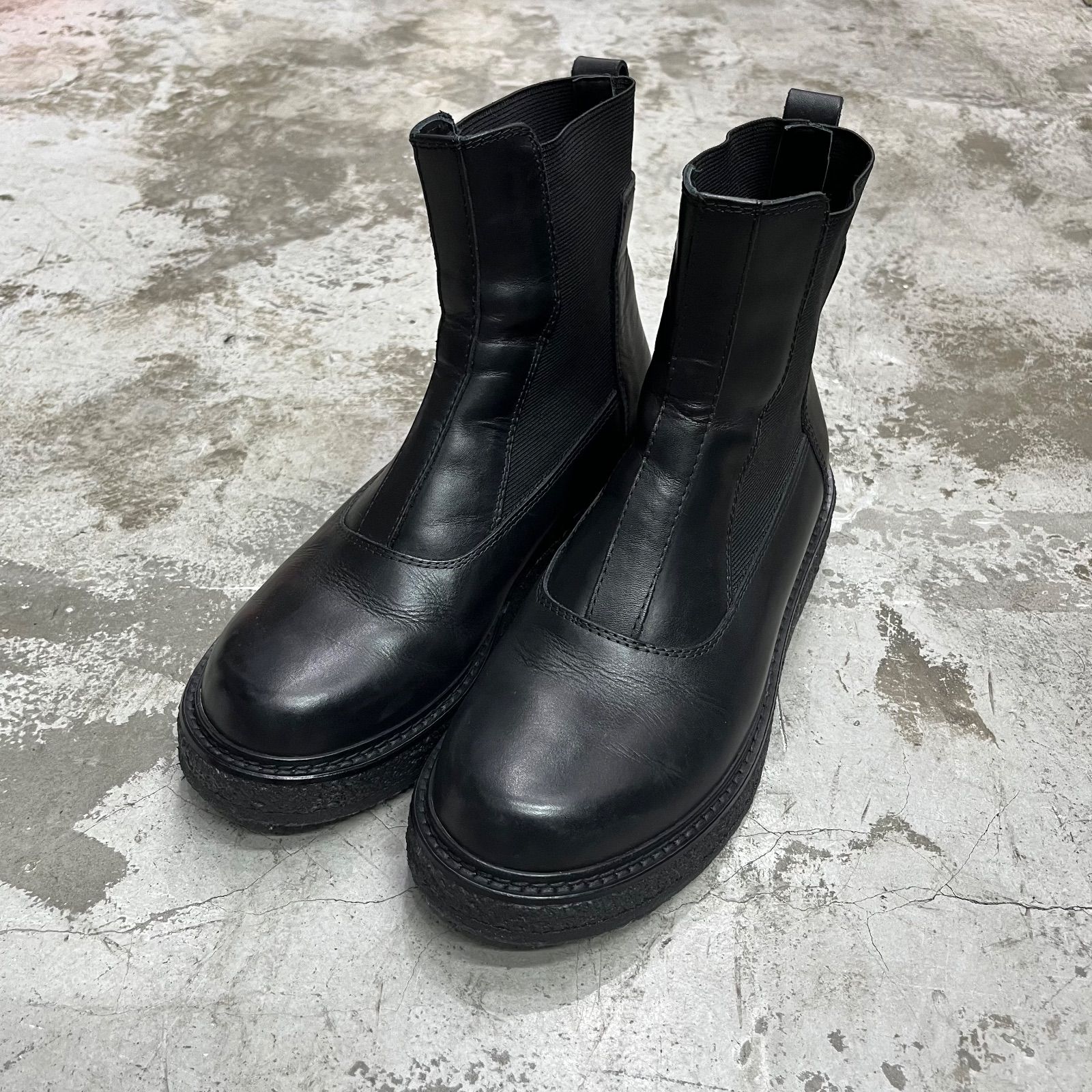 EMPORIO ARMANI レザー サイドゴア ブーツ 革靴 エンポリオアルマーニ 8 1478M1