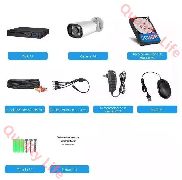 防犯カメラセット8台カメラ 300万画素 屋外IP66防水 遠隔監視-動体検知 暗視撮影 AHDセット ハードディスク付き