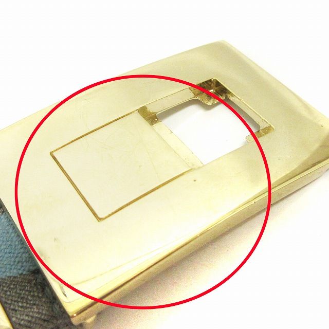グッチ GUCCI ベルト ストライプ ゴム 青 ブルー グレー 小物