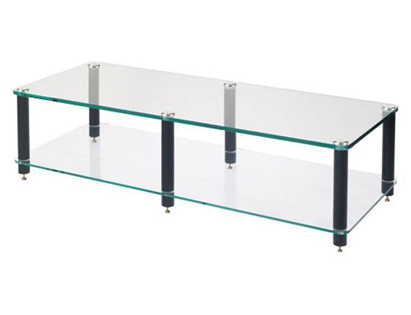 HXW02GB 幅1131mm高さ288mm 天板6mm 6mmの合わせ防弾ガラスのオーディオラック 支柱ブラック HXWシリーズ Sound Magic サウンドマジック