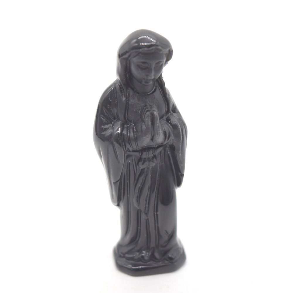 聖母マリア像 置物 オニキス 7cm 天然石製 イエス キリスト 像
