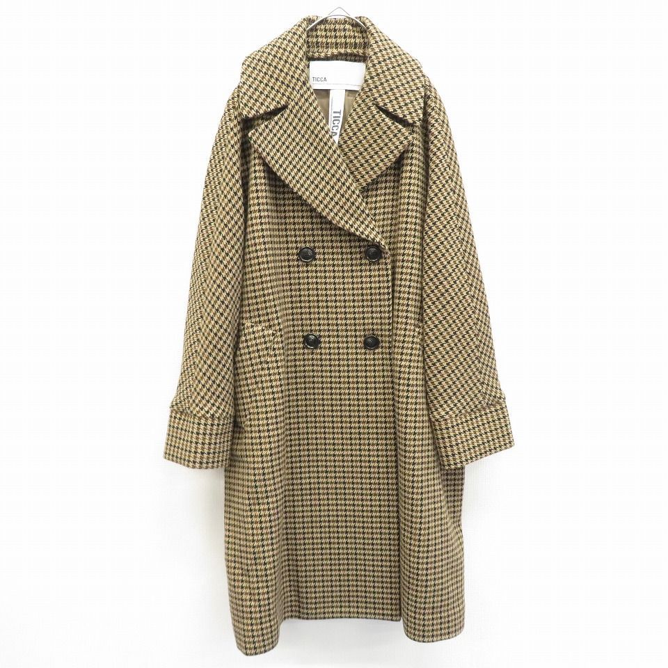 TICCA ウールコート　ティッカ TICCA ティッカ コート テントコート ロング ダブル ロゴボタン