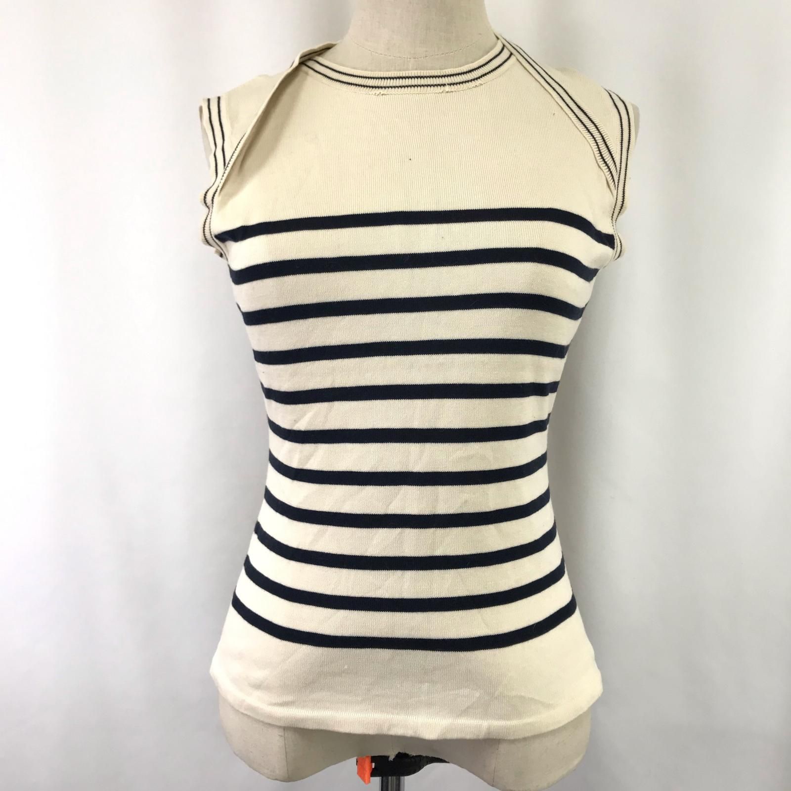 レディース40|アイボリー|ボーダー柄 日本正規代理店タグ|オンワード|Tops◆BJ010-i