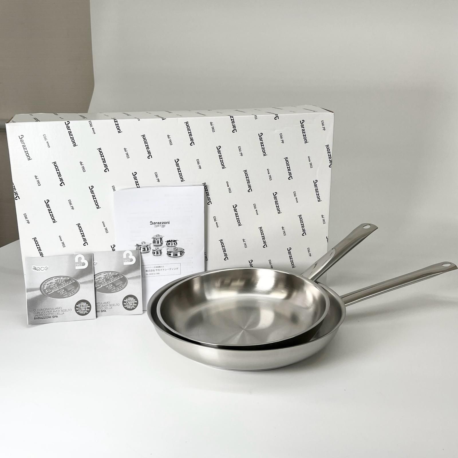 52-736 Barazzoni IH対応 フライパン 2点セット 24cm 28cm 8106