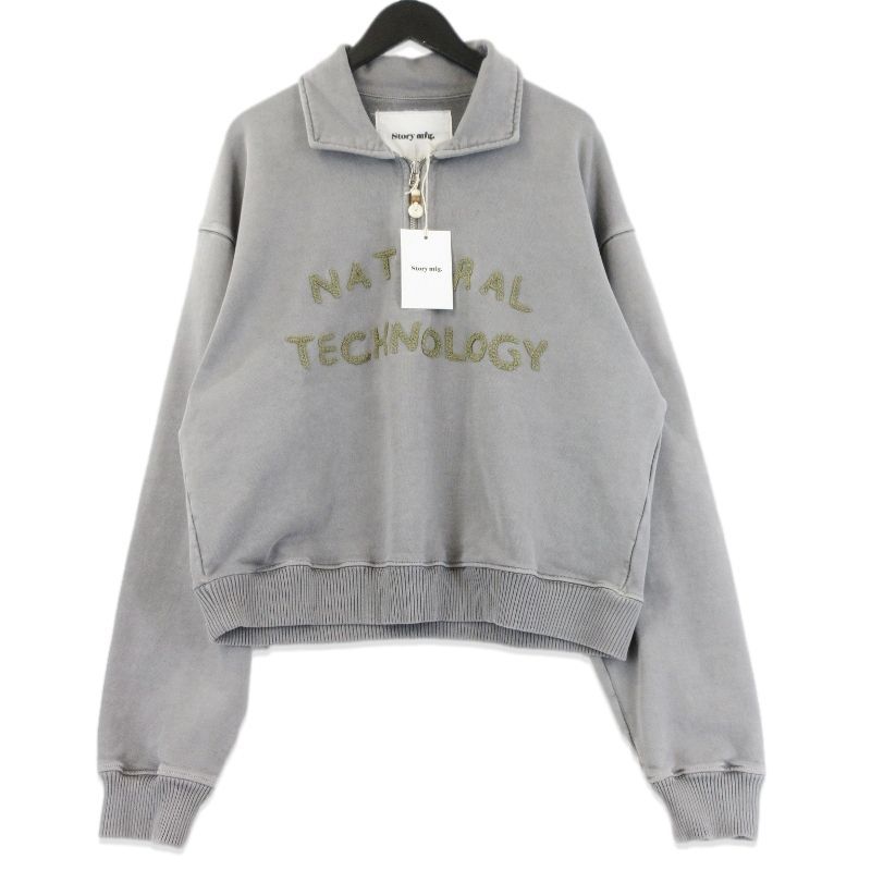 ♥ STORY MFG ストーリーエムエフジー GEO PULLOVER SSS25SWG ハーフジップ スウェット コットン ブラック 黒 M 70016984