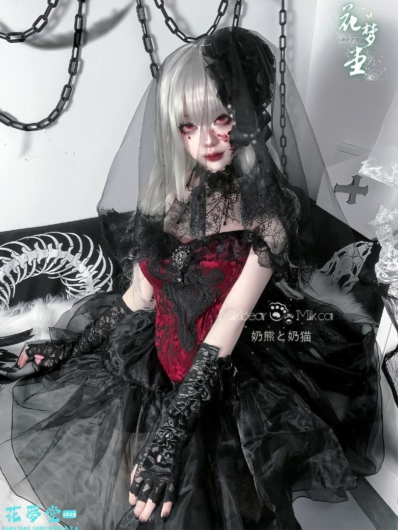 25年 ドレス コスプレロリータセット 仮装 オリジナル 洋服 ロリータ ワンピース ゴスロリ 撮影会 舞台 イベント 花夢堂-40