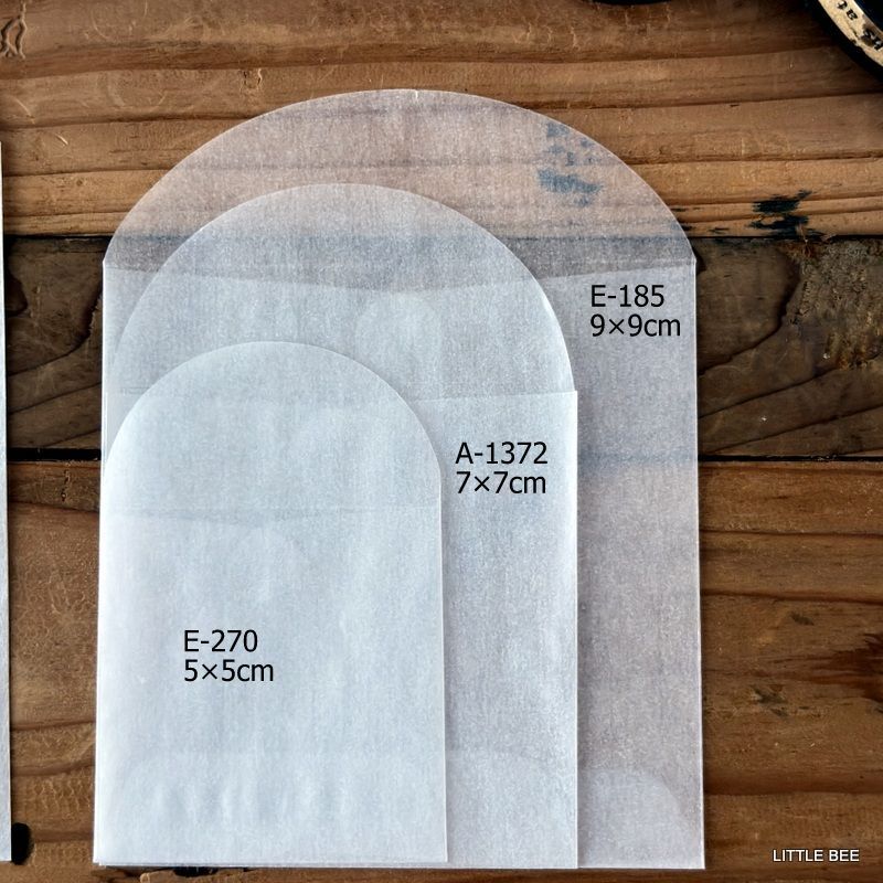 511・E-270 USA グラシン封筒 正方形S 20枚 5×5cm 封筒 グラシン 紙