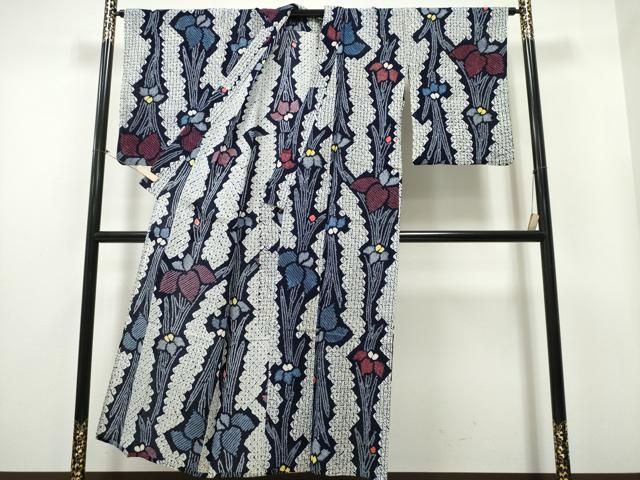 平和屋着物∴夏物 浴衣 有松鳴海絞り 杜若 綿 CAAY4516ng