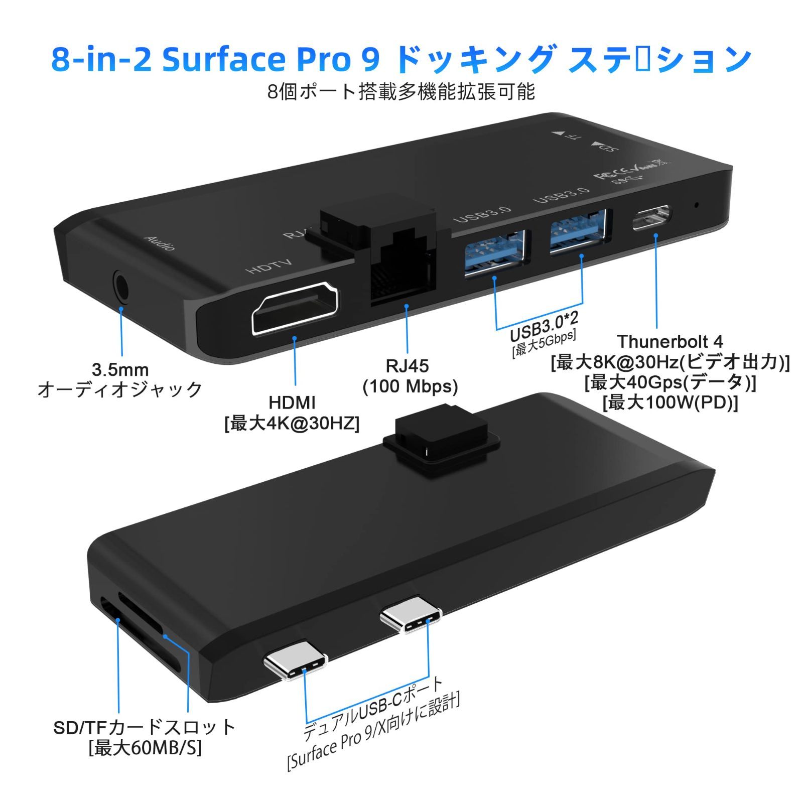 SP9-RJ45-B】Surface　拡　Pro　smile✳︎　✳︎happy　色:　8-in-2　ハブ　メルカリ