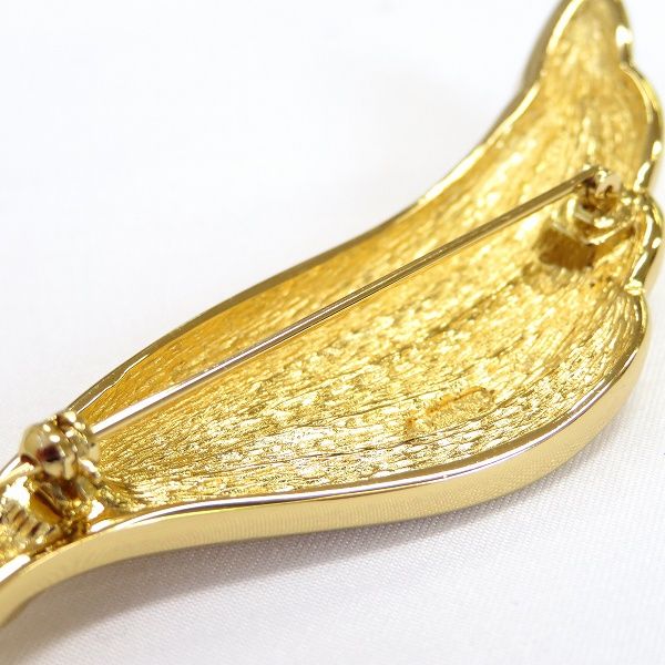 ae クリスチャンディオール Christian Dior ブローチ 羽根 ゴールド 金