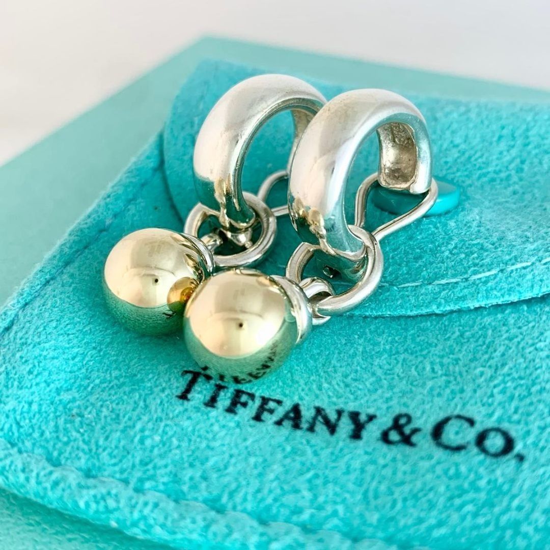 オールドティファニー ボール ダングル イヤリング 925 750 SX5e