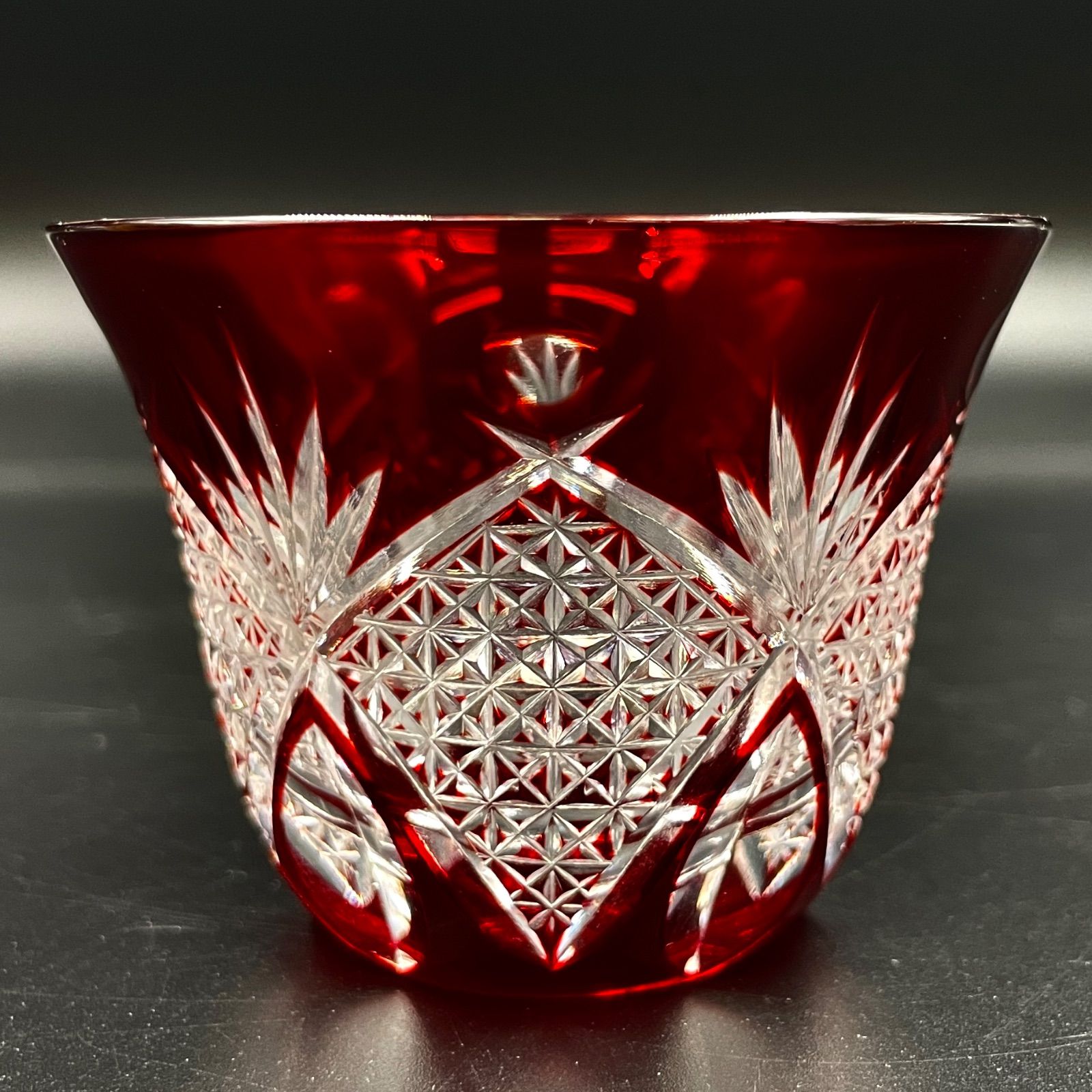 未使用】江戸切子クリスタル 果物皿 根本幸雄