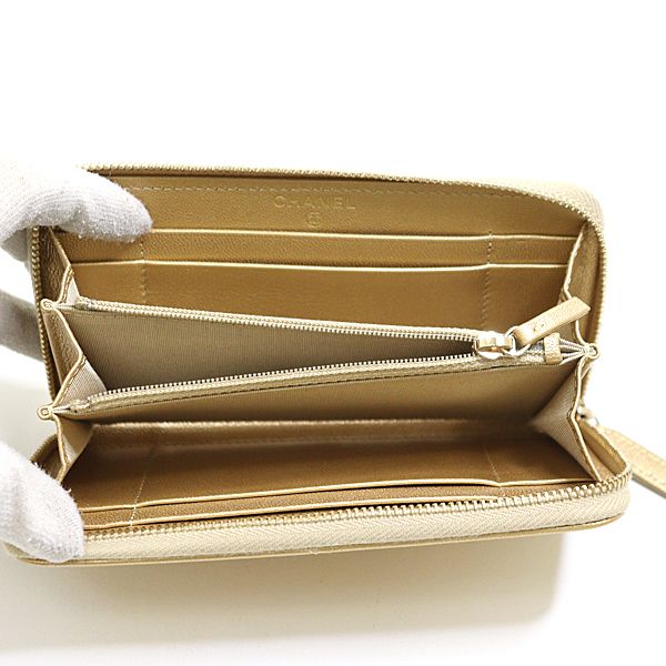 シャネル CHANEL 19 スモール ジップ ウォレット ラムスキン ゴールド  