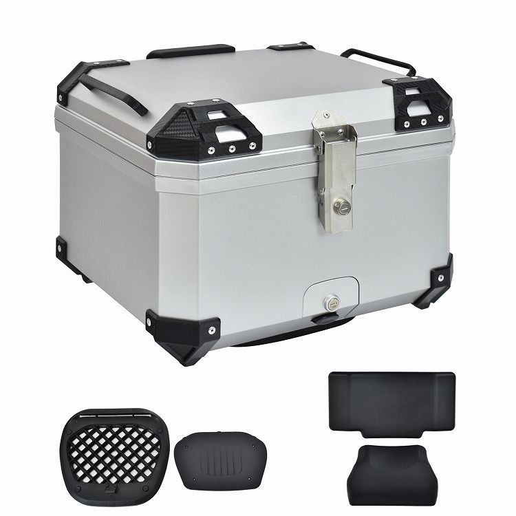  リアボックス バイク用 57 L 大容量 防水 防塵 取付ベース付 鍵2本付 簡単脱着 フルフェイス対応 四角 バイクボックス トップケース 高強度A エプロン キッズファッション小物