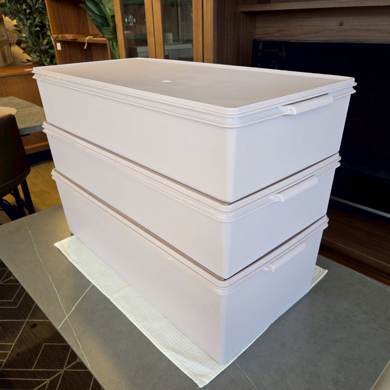 TUPPERWARE タッパーウェア ロングスーパーケース ディープロングスーパーケース 3点セット ピンク