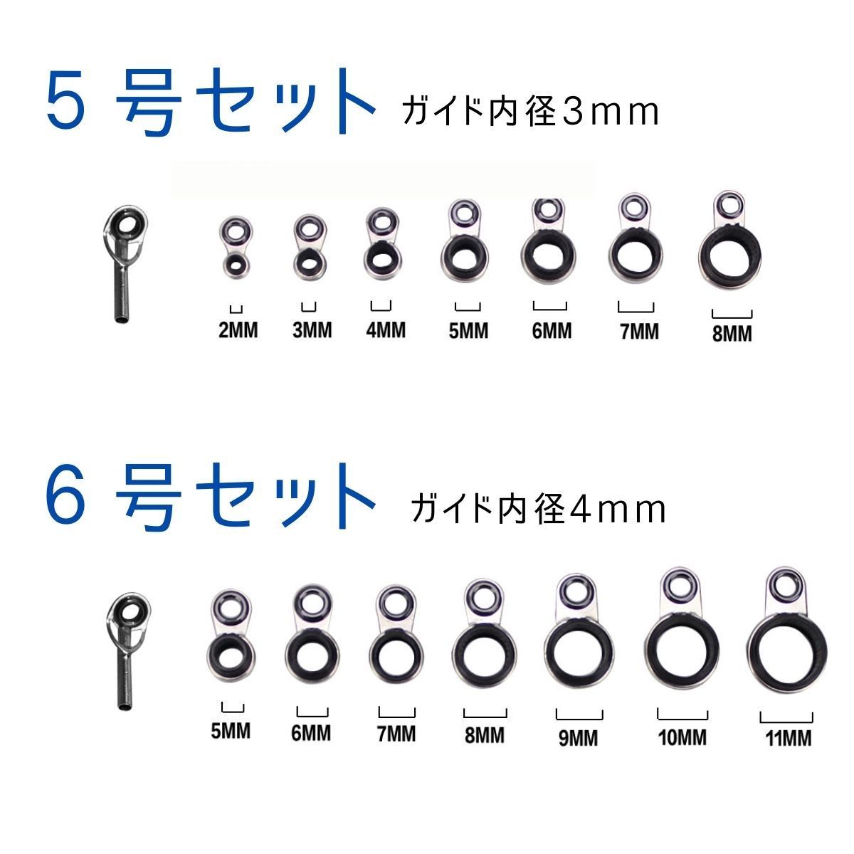 Amazon.co.jp: THKFISH 釣り竿ガイド 釣り竿修理キット交換用
