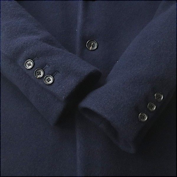 TOMORROWLAND トゥモローランド チェスターコート【M】濃紺 ウール セール】 ウールビーバー チェスターコート （ステンカラーコート