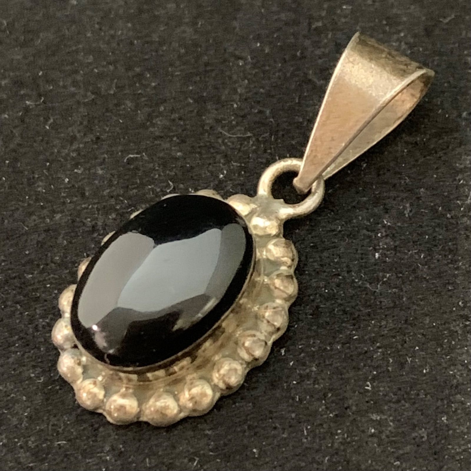最終値下げ】vintage Mexico silver 925 オニキス ネックレストップ 