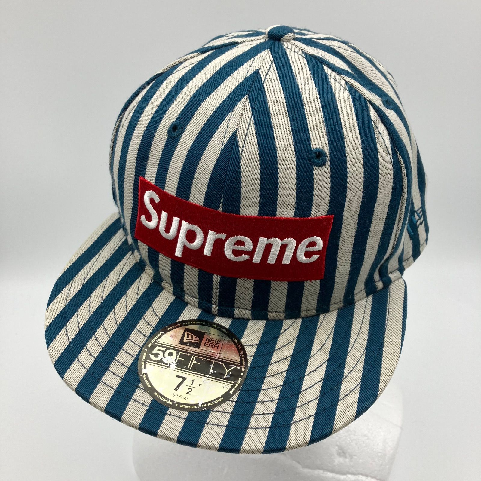 Supreme Striped Box Logo New Era Size 7 1/2 シュプリーム 