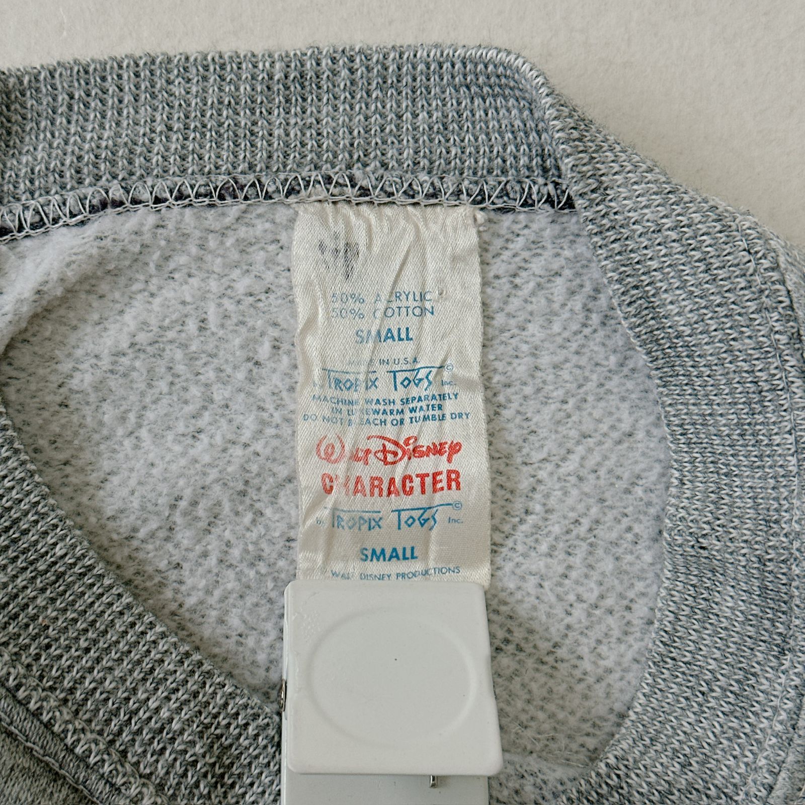 70s USA製 ミッキー プリント スウェット グレー Tropix Togs Walt 