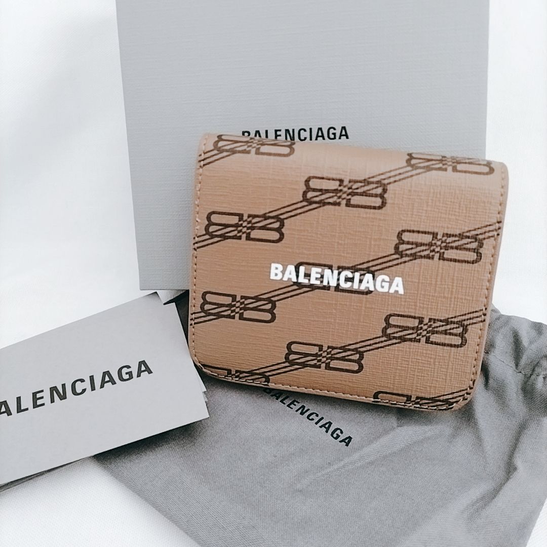 新品未使用】BALENCIAGA BBモノグラム2つ折り財布 コイン入れ付