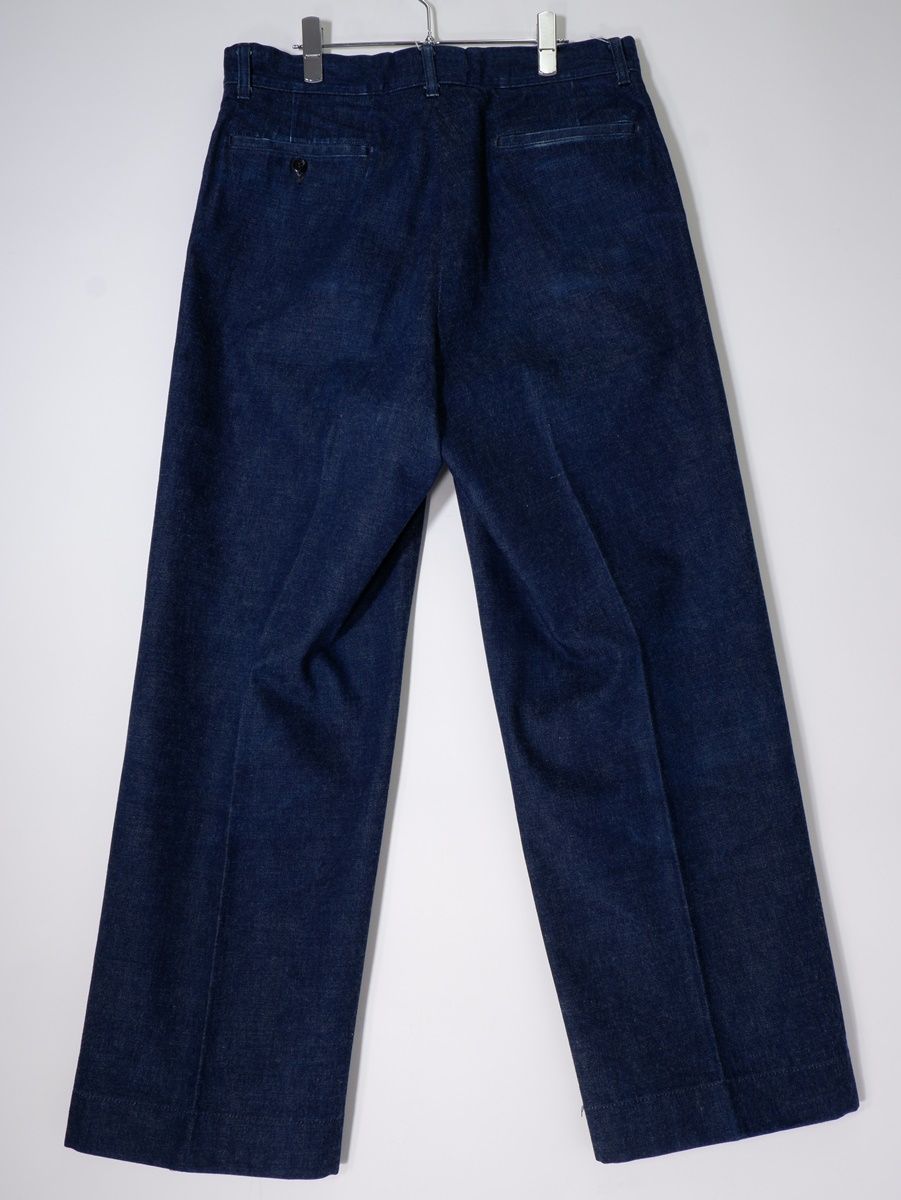 AT LAST & CO トラウザーパンツ　ブルー At Last＆Coアットラスト DENIM WORK TROUSERSデニムワーク