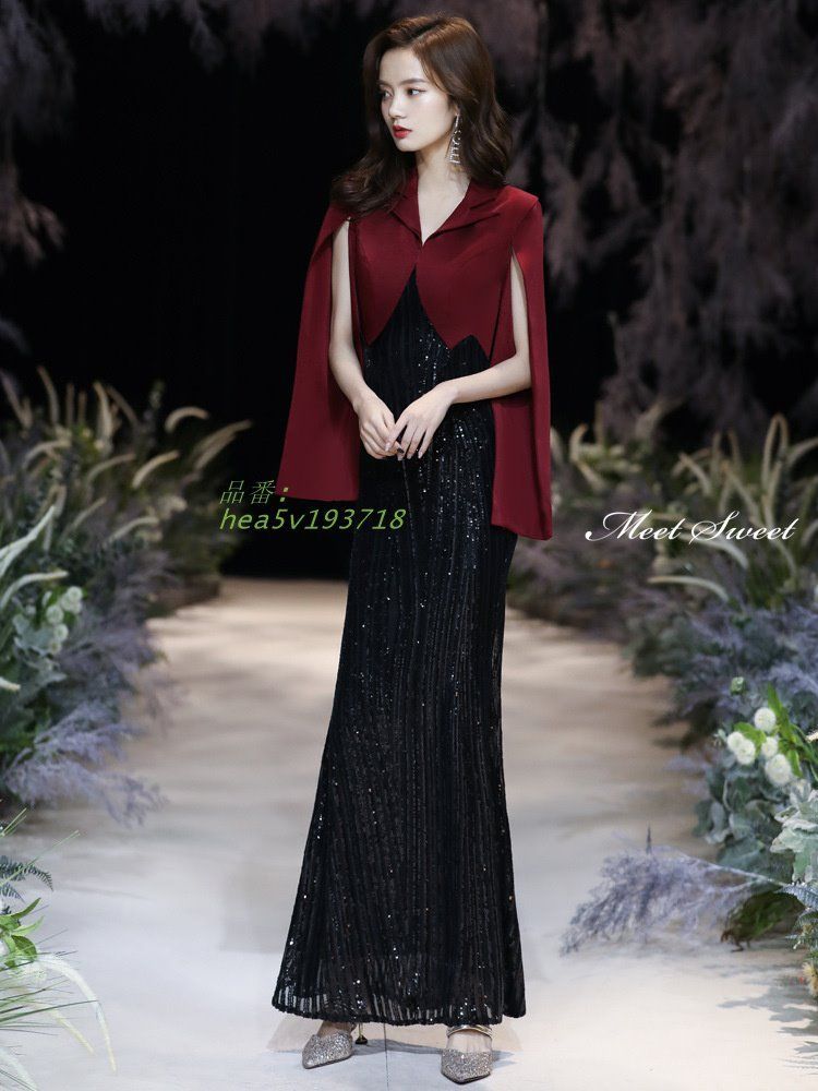 続々入荷中！ ドレス ロングドレス マーメイドドレス 赤 黒 パーティードレス 演奏会 二次会 ウエディングドレス 結婚式 イブニングドレス 発表会 ウェディングドレス hea5v193718 デイリーユース