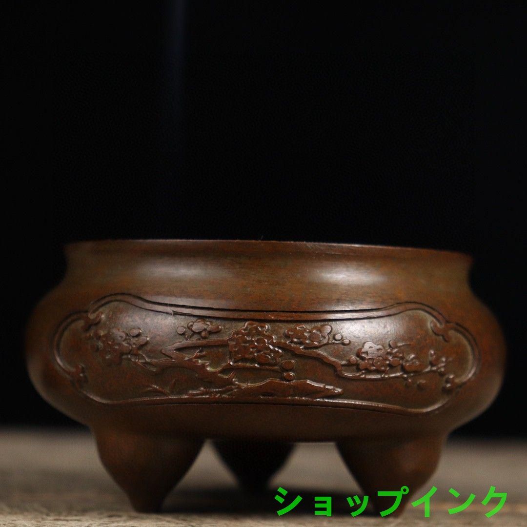 銅器 鹿 三足炉 香炉 茶道の 置物 銅器 鹿 三足炉 香炉 茶道の 置物 - メルカリ