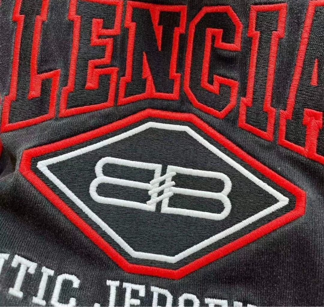 BALENCIAGA バレンシアガ半袖刺繍 ロゴラージTシャツ ブラック