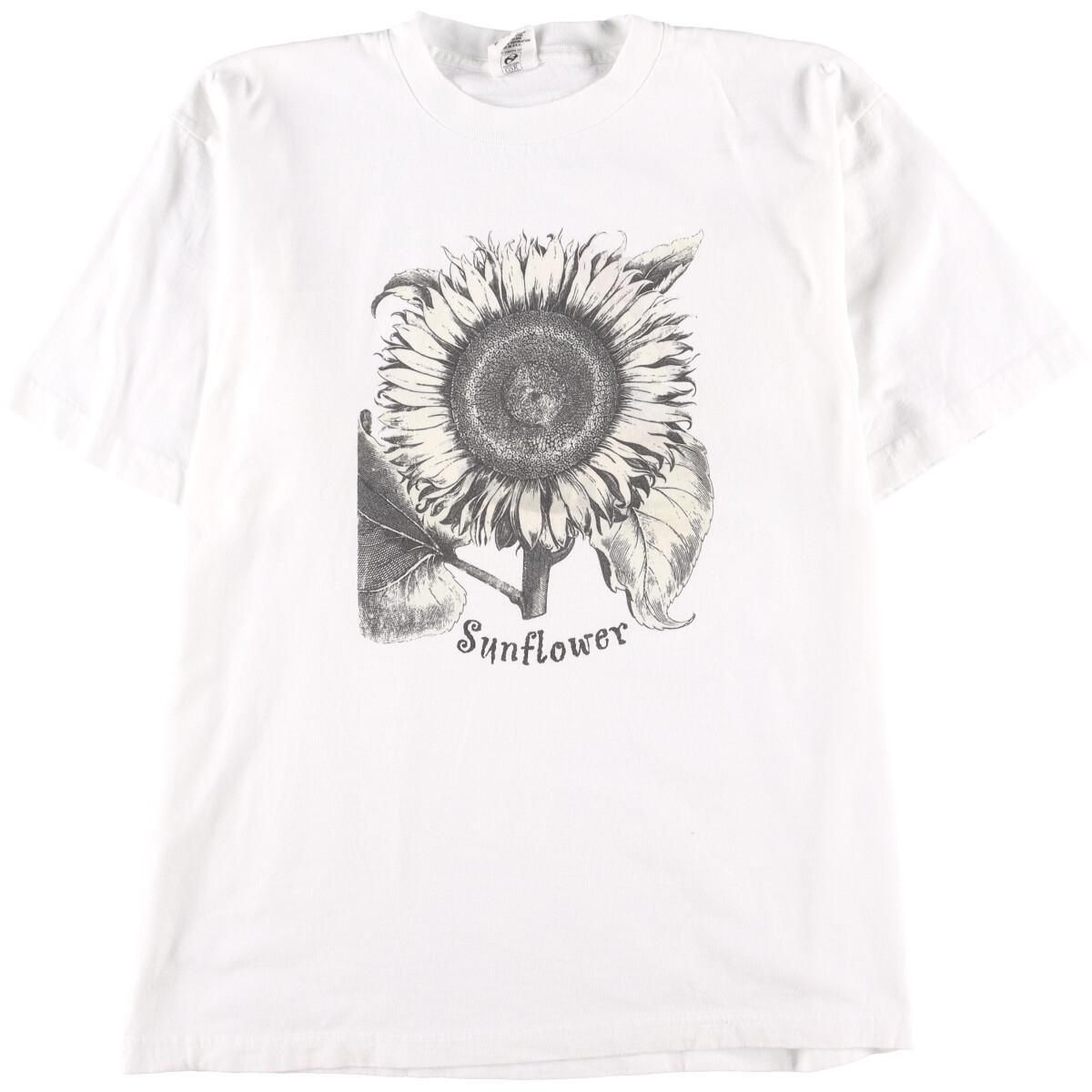 古着 del sol 花柄 ひまわり プリントTシャツ USA製 メンズL 