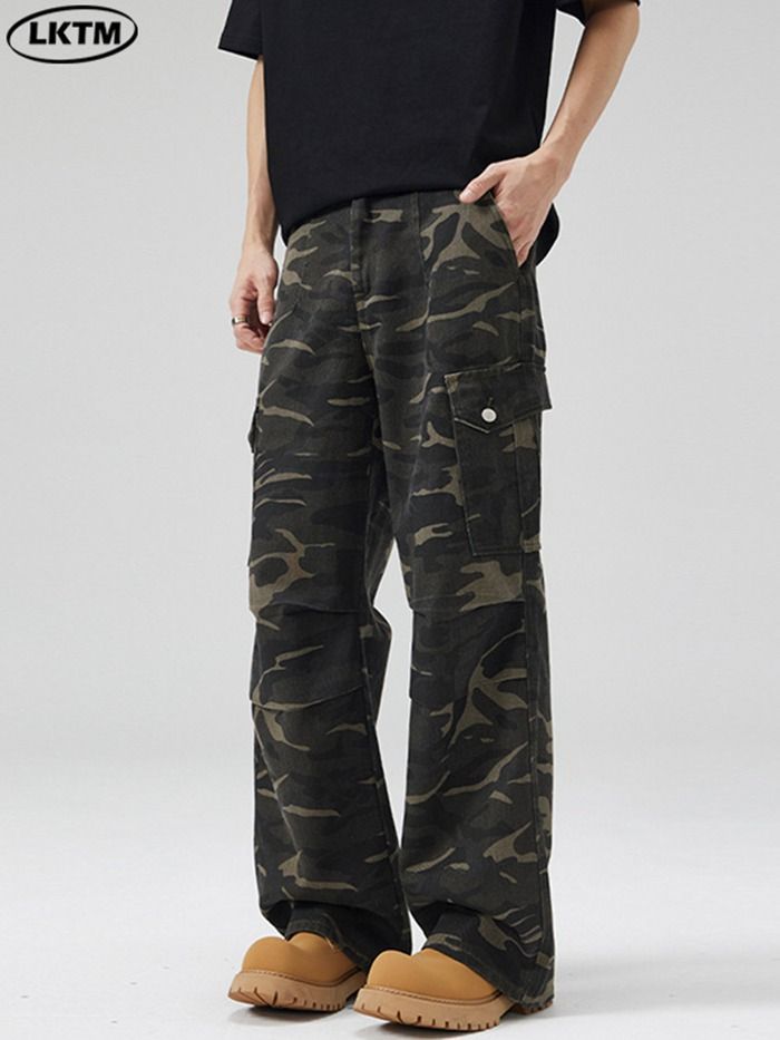 カーゴパンツ メンズ 裏起毛 ミリタリー ボトムス 迷彩柄 アウトドア