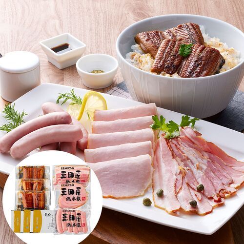 食品 うなぎ蒲焼＆三田屋総本家ハム詰合せ（うなぎ蒲焼×3、ロースハム 