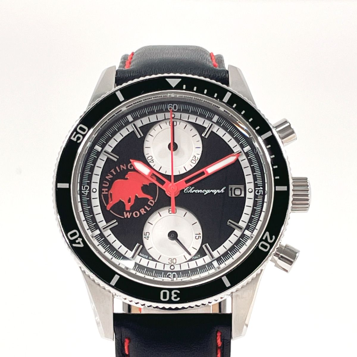 ハンティングワールド 腕時計 グランドクロノ HW024BK シルバー