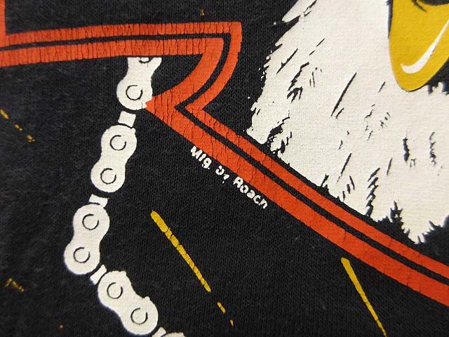 ヴィンテージ VINTAGE 80s ハーレーダビッドソン HARLEY DAVIDSON Tシャツ イーグル チェーン プリント USA製 ブラック M 古着 80s HARLEY DAVIDSON イーグル Tシャツ M位 古着 - 古着