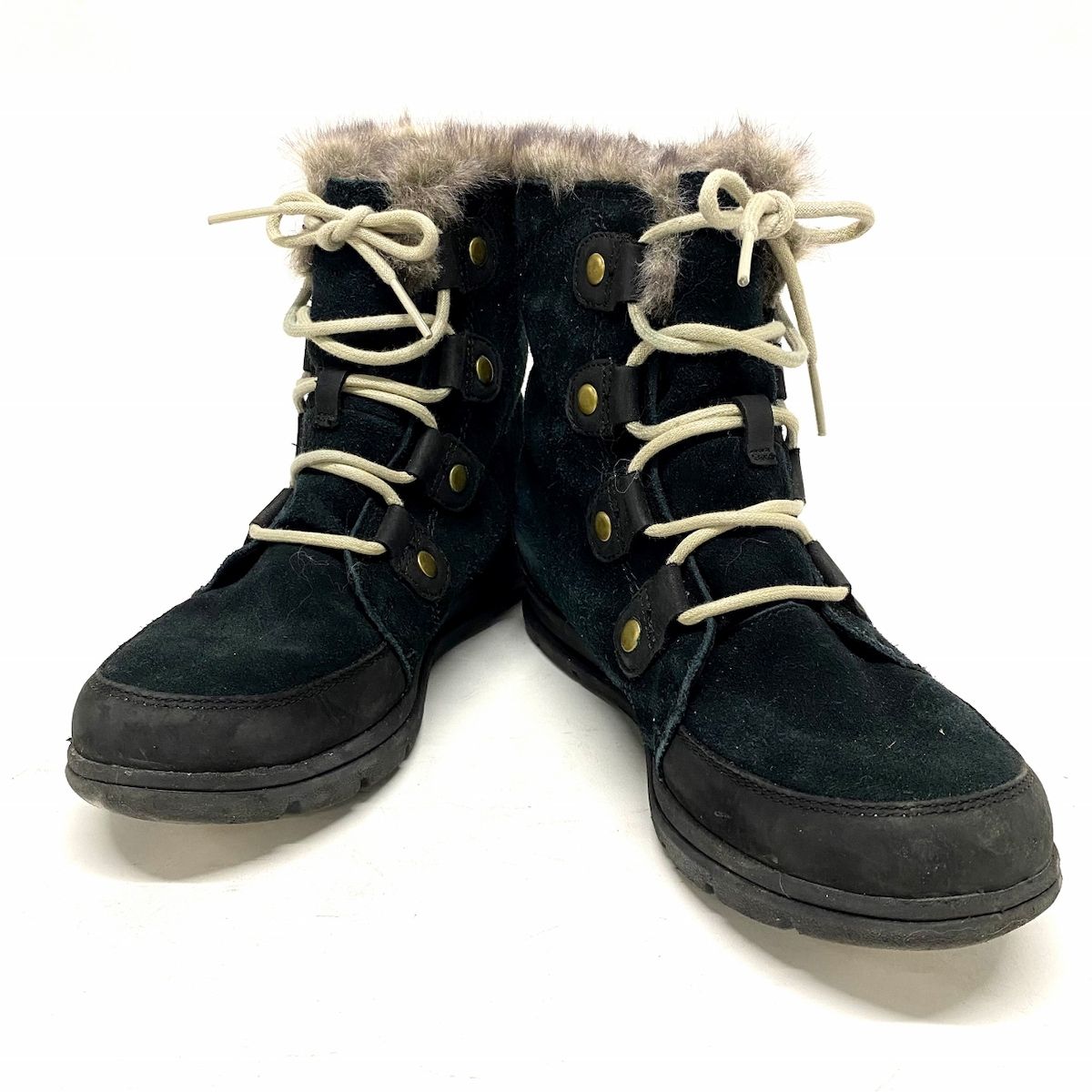 SOREL(ソレル) ショートブーツ メンズ 黒×ライトグレー スエード×レザー