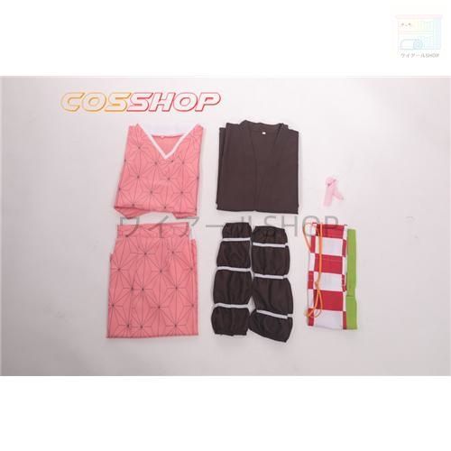 鬼滅の刃 コスプレ 竈門禰豆子 竹筒付き コスプレ衣装 cosplay 誕生日 プレゼント ハロウィン