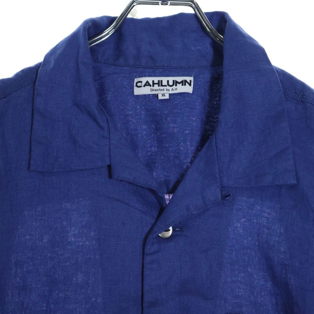 CAHLUMN (カウラム) Linen Open Collar Shirt リネン オープンカラー