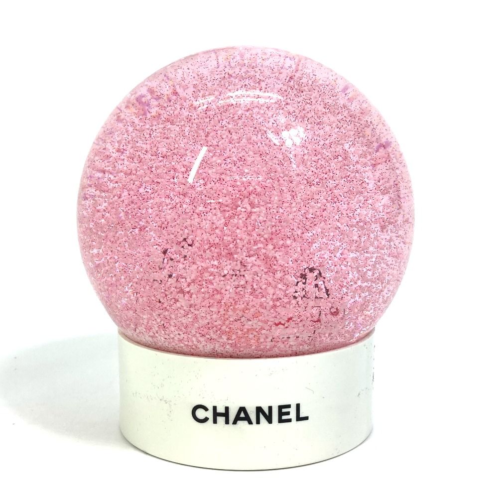 ピンクパウダーピンクラメ入りシャネル スノードーム　2016年  海外限定 ガラス ピンク 美品