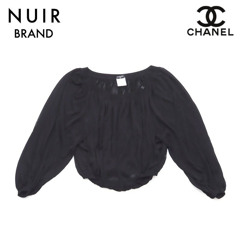 CHANEL シャネル 長袖シャツ メッシュトップ サイズ42 2006年 ブラウス ココマーク 大幅 げ