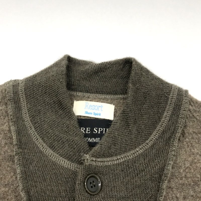 SHARE SPIRIT ニット セーター 薄手 5ボタン ロングスリーブ ウール