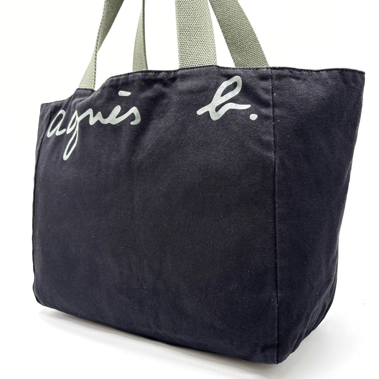 良品】 Agnes.b アニエスベー トートバッグ ハンドバッグ デカロゴ 