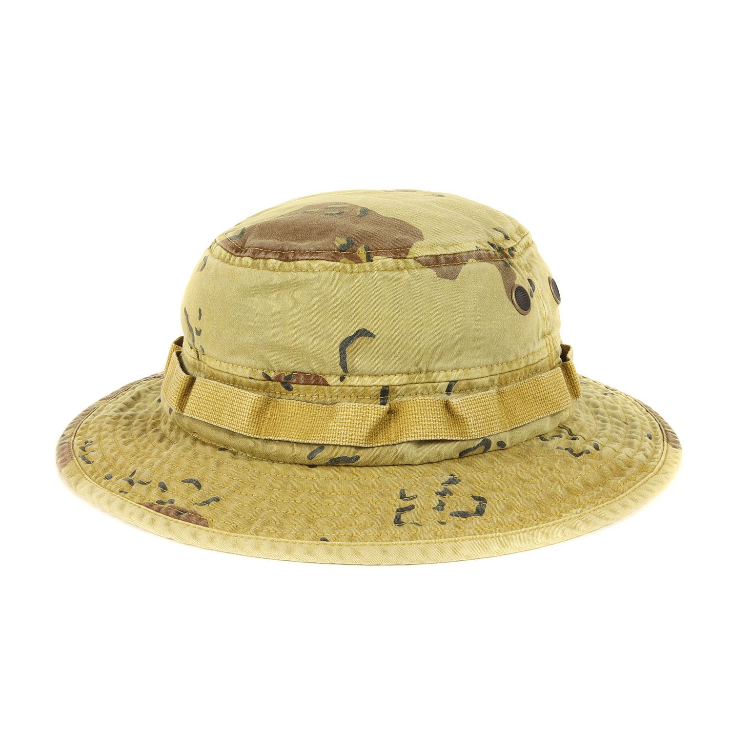 【美品】Supreme シュプリーム ハット サイズ:M/L | 21SS オーバーダイ加工 デザートカモ柄 ブーニーハット (Overdyed Camo Boonie) | グリーン | ブランド 帽子【メンズ】【中古】