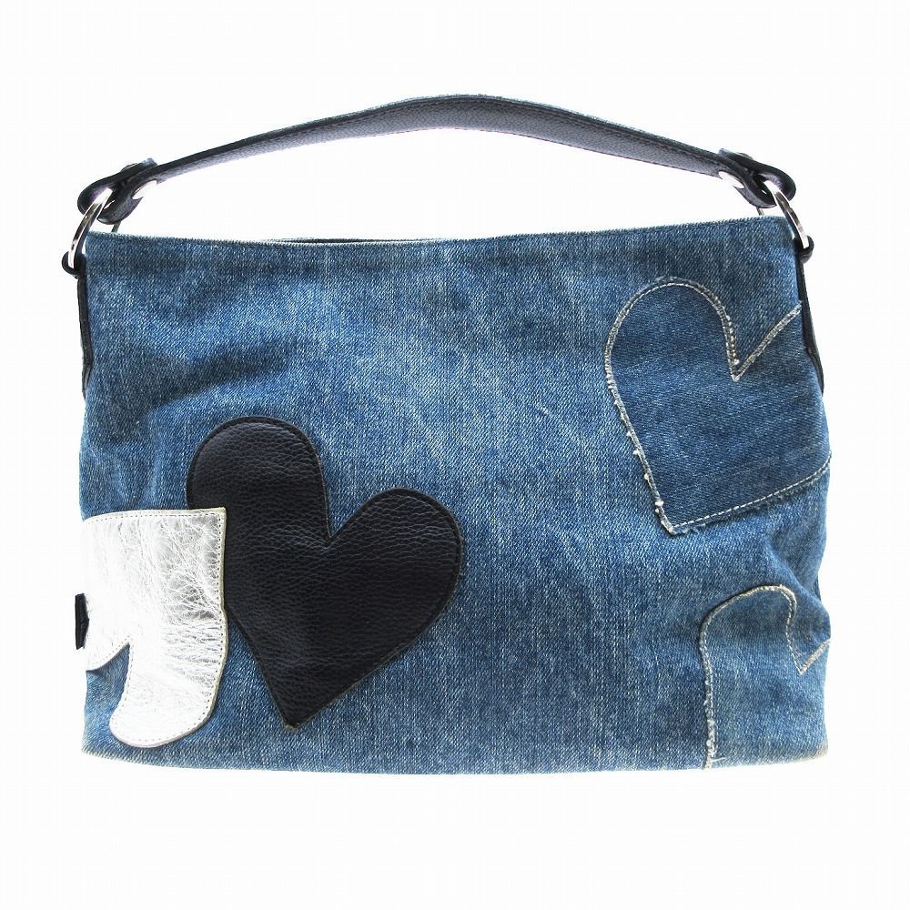 シンクビー Think Bee デニム バッグ レザー ハート パッチワーク