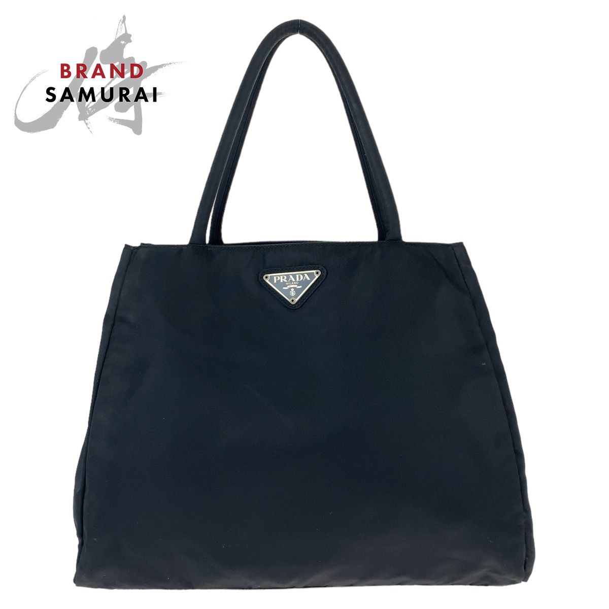 PRADA トートバッグ 三角プレート 肩掛け ロゴプレート BLACK 【公式通販】