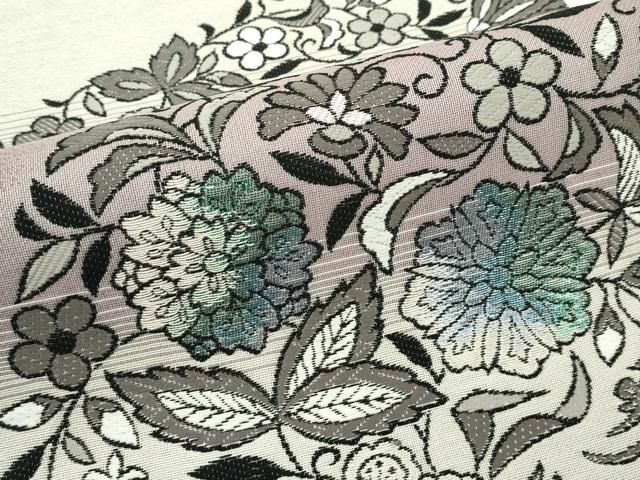 平和屋本店■極上　BANKAN　MODEST　両面　六通柄袋帯　唐織　花唐草丸文　逸品　CZAA2676s5 平和屋本店□極上 BANKAN MODEST 両面 六通柄袋帯 唐織 花唐草丸文