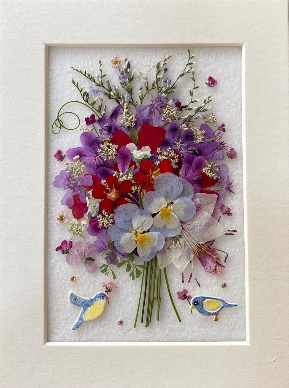 押し花アート　フラワーアート　インテリア 押し花アート 色が何年も無くなりません 咲き続けるインテリア