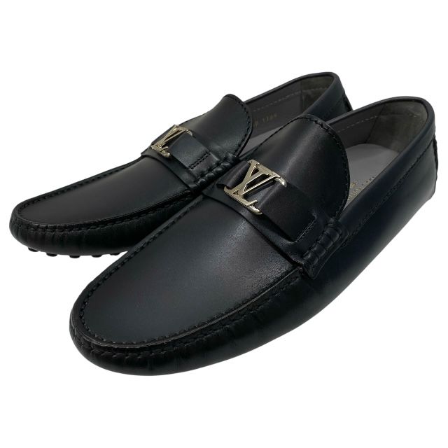 ルイ ヴィトン ND1109 ホッケンハイムローファー シューズ ビジネス 靴 レザー ブラック LOUIS VUITTON サイズ 6 1|2 約25.5cm