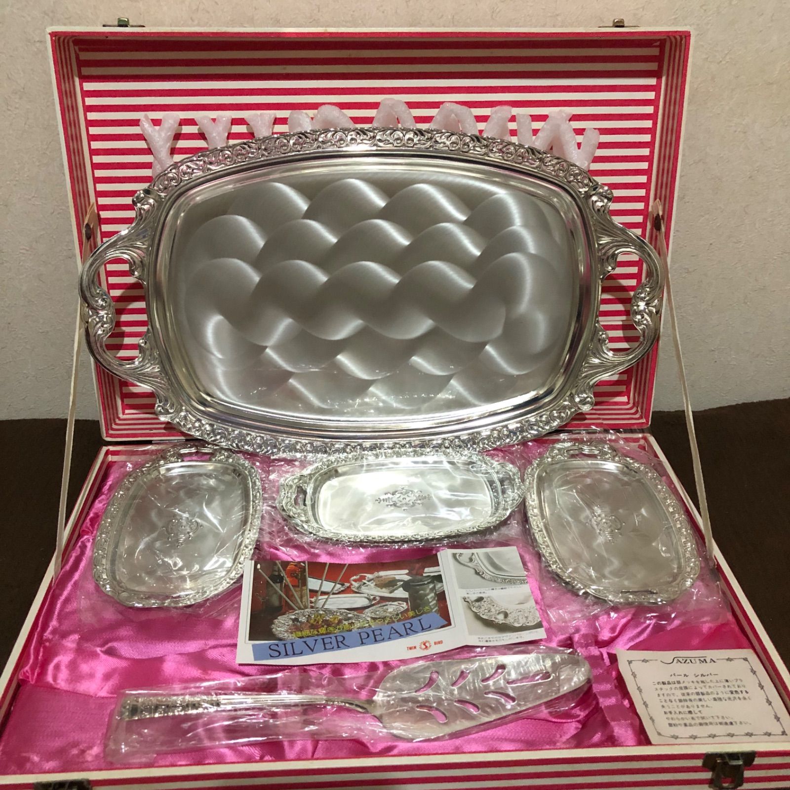 仏蘭西 パールのディナーセット 12名用61本【シルバープレート】専用ケース 1900年初期・白蝶貝とシルバープレート・オリエンタル